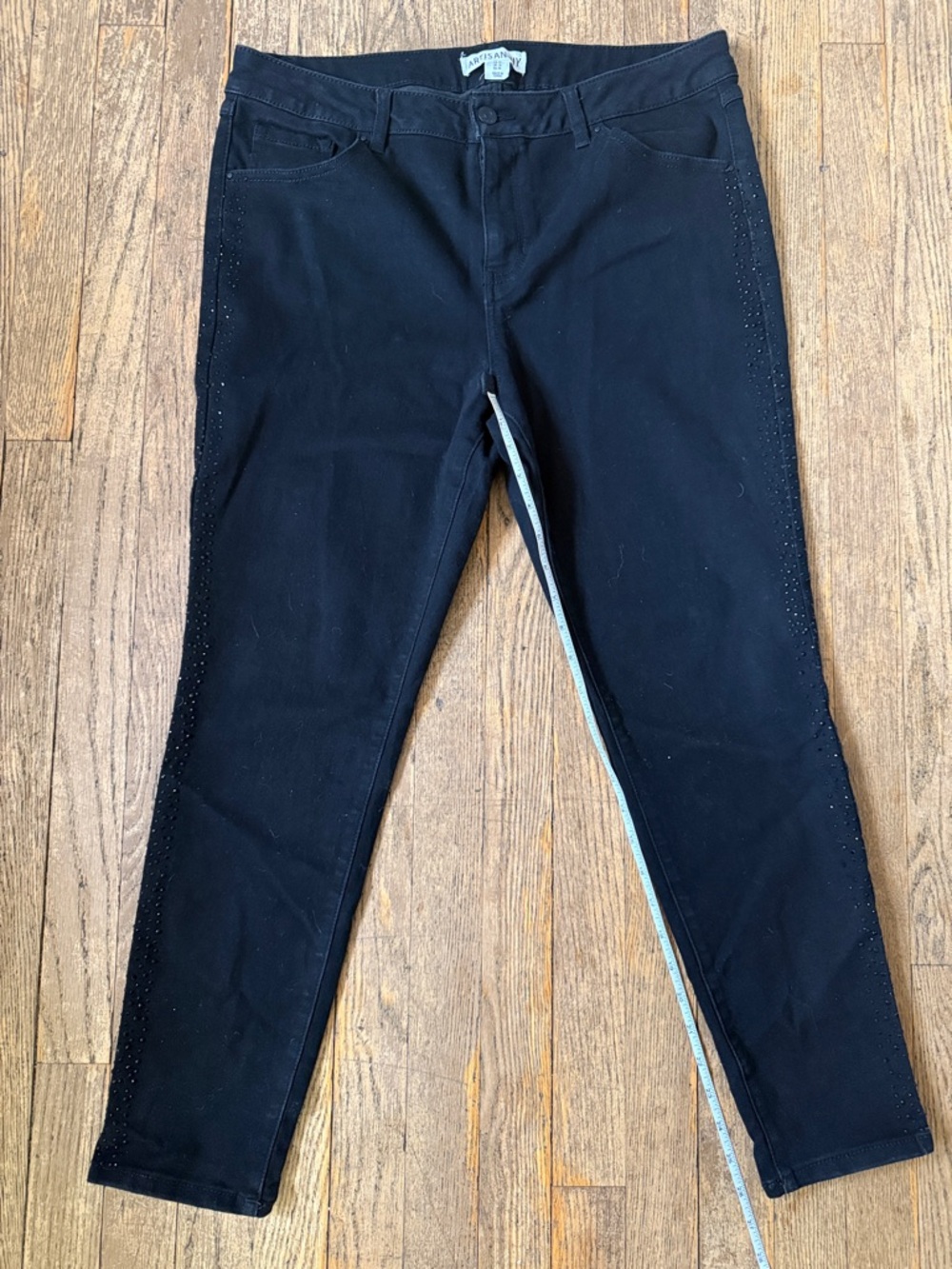Artisan Jeans NY Black Skinny Jeans Sparkly Side Studs Bedazzled Rodeo Cowgirl - Picture 6 of 8
